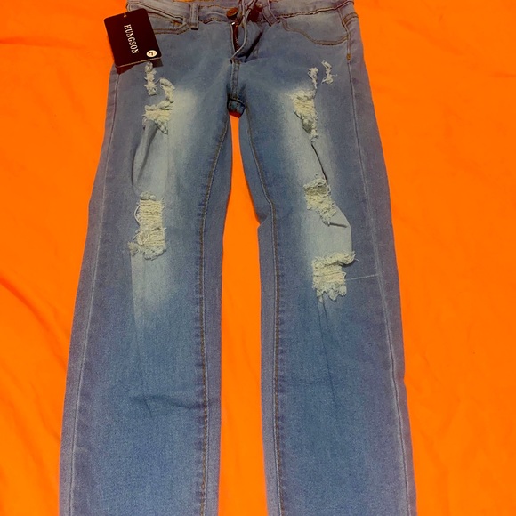 hungson Other - boys slim fit skinny fit ripped destroyed distressed strech slim jeans